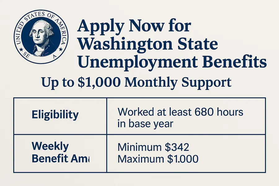 Apply Now for Washington State Unemployment Benefits 2025 Up to $1,000 Monthly Support